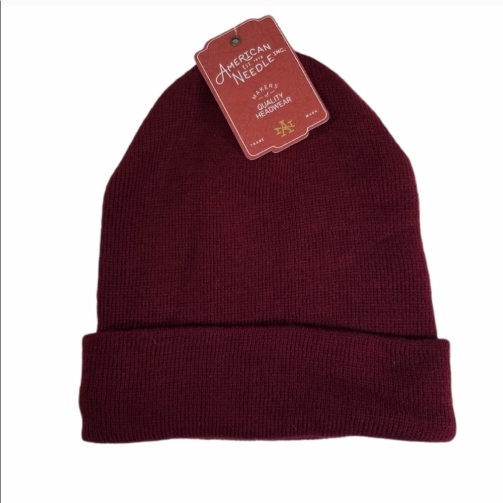 American Needle Red Burgundy Beanie
